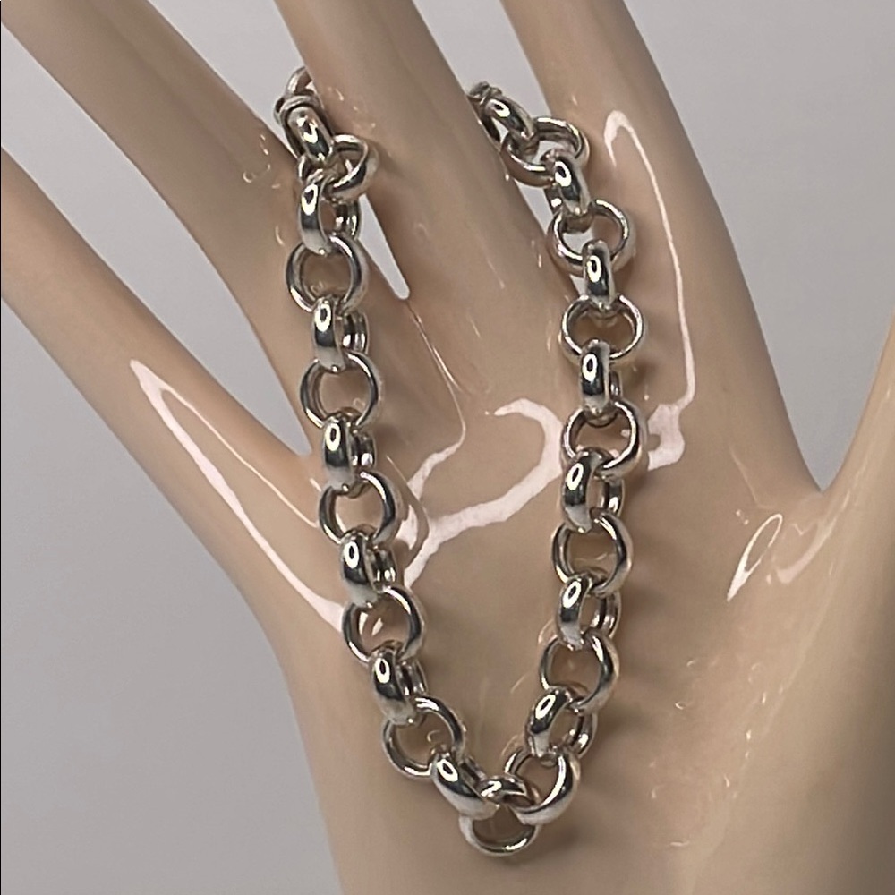 Bracelet Italian Sterling Silver 7.5” Rolo Chain Bracelet